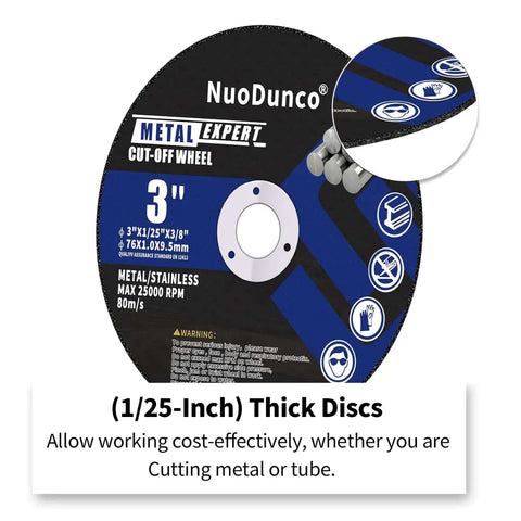 Three Inch Cut Off Wheel Kit With One Quarter Inch Stem Mandrel For Die Grinder And Rotary Tool Metal And Stainless Steel Cutting Discs Ten Pack Ultra Thin 0.04 Inch on display