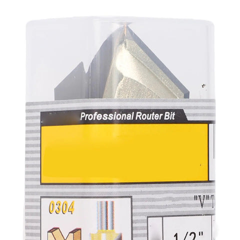 Solid 1/2 Inch Shank 90 Degree V Groove Router Bit Made With Tungsten Carbide for Cutting MDF Plywood Woodwork and Soft Metal Projects Smooth And Reliable!
