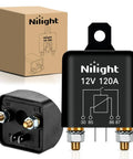 Beefy 12V 120A 4 Pin SPST Starter Relay for Cars Trucks RVs and Boats High Current Automotive Power Switch for Split Charging and Reliable On Demand Power, black relay with terminals