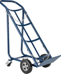 Tilt Back Cylinder Hand Truck With Curved Handle Built For Heavy Lifting And Tough Jobs, 800 Pound Capacity, 47 Inch Tall, Steel Frame In Blue