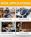 Various applications of 1/4-20 Stainless Steel Flat Head Hex Socket Cap Screws Bolts, including furniture and electronics assembly.