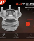 Two Pack Rear Wheel Bearing And Hub Assembly 5 Lug Fit For Subaru Outback Forester Impreza Legacy Crosstrek WRX 86 GR86 FRS Toyota 86 And Other Toyota Scion Models, showing close-up of 5-lug hub with anti-corrosion coating and bolts