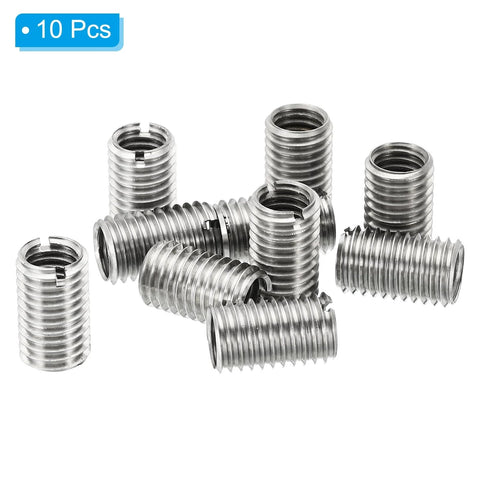 10-pack stainless steel thread adapters sleeve; M12x1.75 male to M10x1.5 female, 20mm length