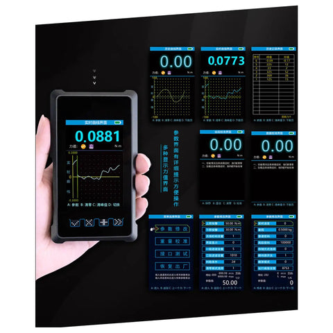 Handheld Digital Force Meter With Auto Calibration All In One Push And Pull Tester And Dynamometer Multiple Alarm Modes For Upper And Lower Limits Plus Peak And Valley Alerts Easy Readout For Quick, Accurate Force Measurements On The Go. handheld display