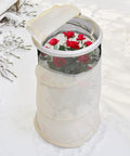 Winter Rose Plant Covers For Frost Protection, Heavy Duty Pop Up Cone Covers With Breathable Top Net, Wind Protection For Rose Bushes, Durable Weather Resistant Fabric Keeps Your Roses Safe Pro Grade Tough As Nails 13x20 Inches on rose bush in snow
