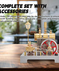 Hands On Steam Engine Model Kit That Runs On Steam Power 3D Metal Working Engine For DIY Builders Functional Steam Generator With Flywheel Demonstration And Real Working Steam Action, 7.08 x 7.09 in