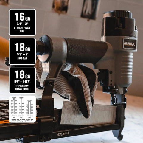 3 In 1 Pneumatic Nail Gun That Rocks A 16 GA Finish Nailer 18 GA Brad Nailer And Stapler Great All Around Multi Purpose Air Tool SL31