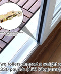 Two Pack Sliding Door Rollers Replacement Kit With One And One Quarter Inch Tandem Roller Assembly shown on patio door track