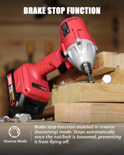20V Brushless Impact Driver Kit With Two-Speed Variable Speed, Cordless Power For Quick, No-Nonsense DIY And Pro Jobs, 2220 Inch-Pounds Torque, Brake Stop Function in use on wood