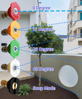 Image showing nozzle spray patterns ranging from 0 to 40 degrees and 'soup mode' for Lightweight Pressure Washer Wand With Brass Jet Nozzle For Garden Hose Quick Connector All Purpose Water Sprayer For Patio Lawn Pavers Pool Car Windows And Glass Cleaning Pro.