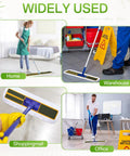 Three Pack 36 Inch Cotton Dust Mop Heads Commercial Refill Hella Thick Cotton Loop No Sweat Swapping in use across various settings.