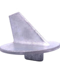 Trim Tab Anode For Mercury Marine Outboard Engines 40 To 140 HP Replacement Zinc Alloy Fits Mercruiser Quicksilver 31640 Q4 A1 46399 A1 822777 Q1 72436 A1 18 6241 in zinc alloy with fin detail.