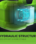 Close-up of hydraulic structure in Cordless 24V Hydraulic Car Jack Kit for Vehicles Up to 3 Tons with 2Ah Battery