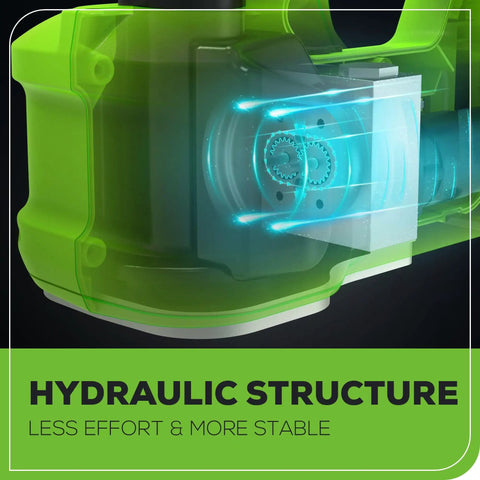 Close-up of hydraulic structure in Cordless 24V Hydraulic Car Jack Kit for Vehicles Up to 3 Tons with 2Ah Battery