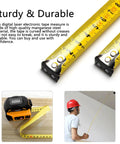 Pro Grade Digital Laser Tape Measure Workhorse 60 Meter 197 Ft Range with high-quality manganese steel and clear scale.