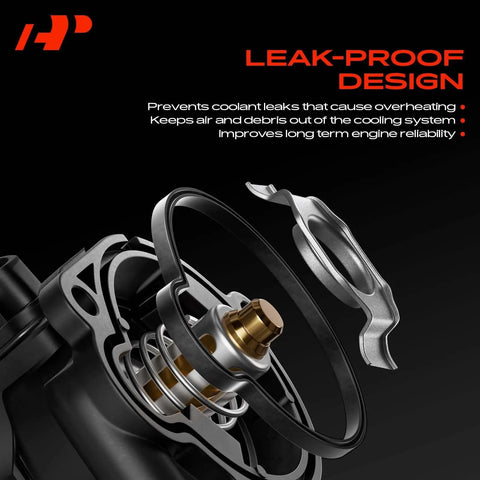 Exploded view of Engine Coolant Thermostat And Housing Assembly For Chevy GMC Cadillac Trucks And SUVs 4.3L 5.3L 6.2L 8 Cylinder