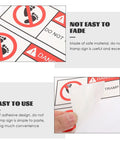 Self Adhesive Warning Sign Stickers PVC Material 2 Pack Multipurpose Eye Catching Reminder For Safety And Equipment In Warehouse Or Factory Easy To Apply Do Not Touch Caution Labels showing application ease