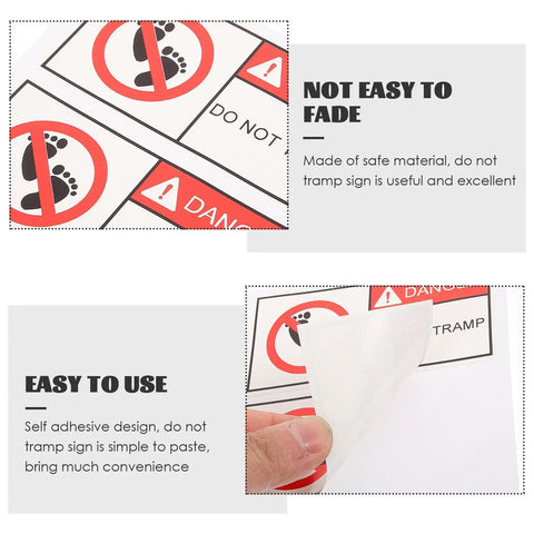 Self Adhesive Warning Sign Stickers PVC Material 2 Pack Multipurpose Eye Catching Reminder For Safety And Equipment In Warehouse Or Factory Easy To Apply Do Not Touch Caution Labels showing application ease