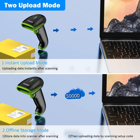 Wireless Bluetooth And USB Barcode Scanner With 2.4G Connectivity Ergonomic Handheld Reader For 2D And 1D Barcodes And QR Codes CMOS Imaging For Screen And Fuzzy Code Recognition Fast No Fuss Scanning