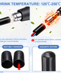 8 Pack Heat Shrink End Caps 10mm ID X 35mm L 2:1 Shrink Ratio, Lined Sealed Waterproof Adhesive For Electrical Wires And Cables, DIY Friendly Outdoor Underground Protection, Black, heat sealed