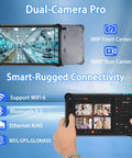 Rock Solid Heavy Duty Rugged Tablet Features 13.3 Inch Android 15 Screen with dual-camera setup for logistics use.
