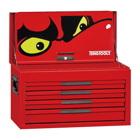 137 Piece PRO35 26 Inch Wide Red Starter Tool Kit With Four Drawer Heavy Duty Steel Cabinet Nine Tool Trays Durable Easy Organization