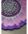 Close-up of 13 Inch Resin Flower Lazy Susan Rotating Serving Tray Modern Centerpiece For Dining Table Charcuterie Board Spices