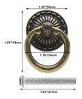 12 Pieces Antique Bronze Drawer Ring Pulls With Flower Pattern, 1.38 Inch Diameter, Includes 12 Screws, Zinc Alloy Vintage Cabinet Hardware