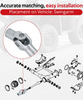 Heavy Duty Final Drive Shaft U Joint Yoke For Honda ATV Models Recon 250 FourTrax 300 Foreman 500 400 450 Rubicon 500 Rancher 400 350 OEM 40210-HN7-010 Drop In Fit Direct Bolt On Replacement, swingarm view