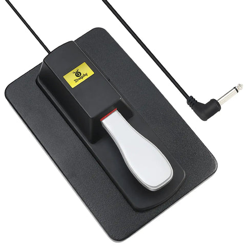 Top view of Sustain Pedal Universal Foot Controller Switch For Keyboards Digital Pianos MIDI Synthesizers And Electronic Organs with 6.35mm jack