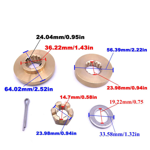 Propeller Spacer Hardware Kit For Yamaha Outboard Engines 60HP To 85HP Built For Beefy Performance Includes Spacers 688-45987-00 688-45987-01 688-45987-02 688-45997-01 Castle Nut 90171-16011 Washer 90201-17M00 Cotter Pin 91490-40025