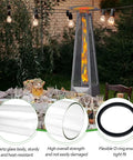 Glass Tube Replacement For Patio Heaters 49.5 Inch Tall 4 Inch Diameter Fits Four Sided Pyramid Flame Outdoor Heaters