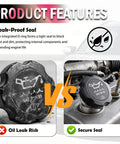 Comparison of worn oil cap versus Durable Engine Oil Filler Cap Replacement That Snaps In Easy, Direct Fit for FC208 and 12573337
