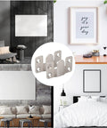 Heavy Duty Stainless Steel Picture Hanging Brackets 4 Pairs Interlocking Flush Mount Hooks For Photo Frames Wall Mount Hardware in modern settings.