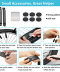 Step-by-step tire patch instructions from Grab And Go All In One Bike Repair Kit With Mini Pump Under Seat Bag And Tail Light 16-In-1