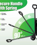 Heavy Duty Collapsible Wagon Cart With 31.5x17 Inch Tabletop, 500 Lb Capacity, All Terrain Folding Cart With Brakes And Swivel Wheels handle detail