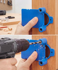 2 Piece Blue Lock Boring Jig Kit Hella Sturdy Metal Core With Heavy Duty Plastic Frame For Zero Grind Pre Drilled Door Alignment, drilling.