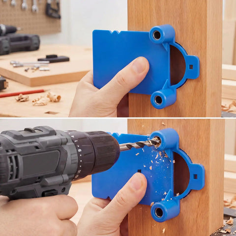 2 Piece Blue Lock Boring Jig Kit Hella Sturdy Metal Core With Heavy Duty Plastic Frame For Zero Grind Pre Drilled Door Alignment, drilling.
