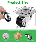 Low Profile Nylon Caster Wheels 1/2 Inch Smooth Rolling Swivel Casters For Light Furniture And Home Appliances product size and dimensions