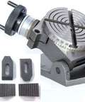 4 Inch Tilting Rotary Table For Milling 0 To 90 Degree Tilt, 360 Degree Graduated Dial, 1 To 36 Worm Gear Ratio, 100 MM Table, M6 Clamp Kit Included