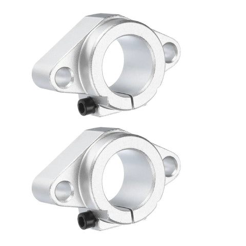 Front view of SHF30 Aluminum Linear Rod Rail Shaft Support 4 Pack With Wrench For 30mm Shaft Mounting Brackets Ideal For CNC Machines 3D Printers And Automation Equipment