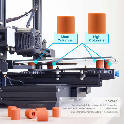 3D Printer Bed Leveling Upgrade Kit With Silicone Column Mounts And Leveling Spring Replacements 8 Pack installed on printer