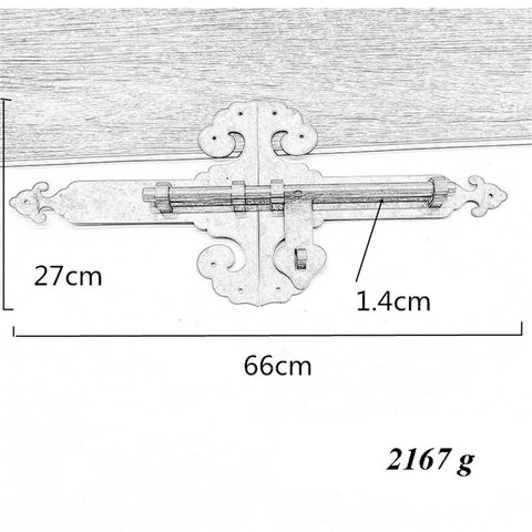 Workhorse Sliding Bolt Door Latch Secure Slide Lock For Garden Barn Fence Shed And Patio Gate Bronze large size dimensions shown