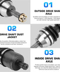 Front Left Or Right CV Axle And Wheel Bearing Kit For Four Wheeler Side By Side Top Shelf Replacement Parts With Double Lip Seals