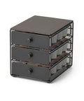 Coffee Pod Drawer For KCups 3 Tier Organizer With 36 Pod Capacity Sleek Black Satin Finish, front view with three drawers