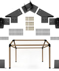 30 Degree Slanted Pergola Bracket Kit for 4x4 Wood Pergolas, Easy Install, Weatherproof Mounting Brackets with assembled frame layout