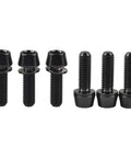Titanium M5x16mm Hex Allen Bike Stem Bolts With Washer Black Finish 6 Pack Ride Ready Pro Grade 5 6Al4V High Strength Lightweight