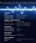 Technical specifications for 10 Meter Amateur Radio Transceiver with 100W PEP High Output for AM and SSB