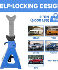 Beefy 3 Ton Steel Automotive Jack Stands With Adjustable Height 11.4 To 16.8 Inches Car Lift Stands for garage or shop