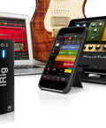 Guitar Audio Interface For iPhone iPad Mac PC With 24 Bit 96 Kilohertz Recording USB C Lightning And USB Cables